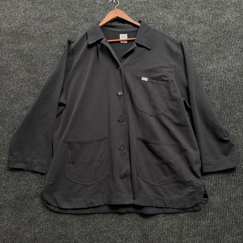 Lee Layers Chore Duster Jacket Women's XXL Black Stretch Workwear Utility